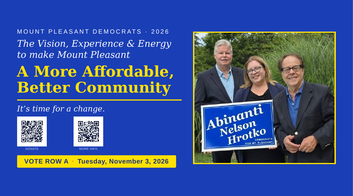 Intro mailer cover — Abinanti, Nelson and Hrotko, Vote Row A